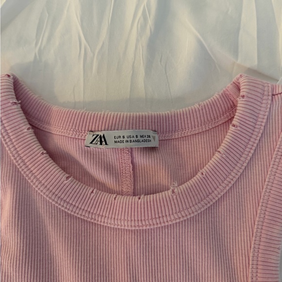 Zara Pink Ribbed Tank Top - Picture 2 of 2